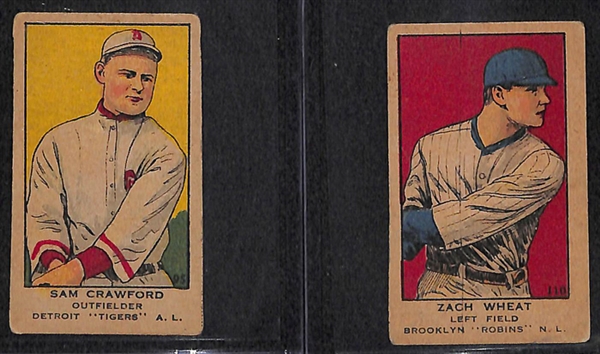 Lot of 2 1920-21 W514 Hall of Famer Cards - Sam Crawford & Zach Wheat