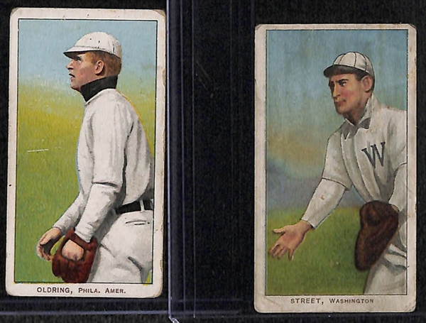 Tobacco Card Lot of 10 - 1909 T206 Cards w. Oldring & 5 - 1911 T205 Cards w. Wallace