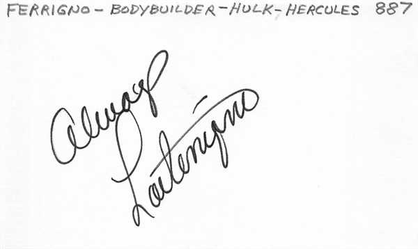 Lou Ferrigno Autograph Lot of (2) Signed Index Cards (Beckett COAs) - Incredible Hulk