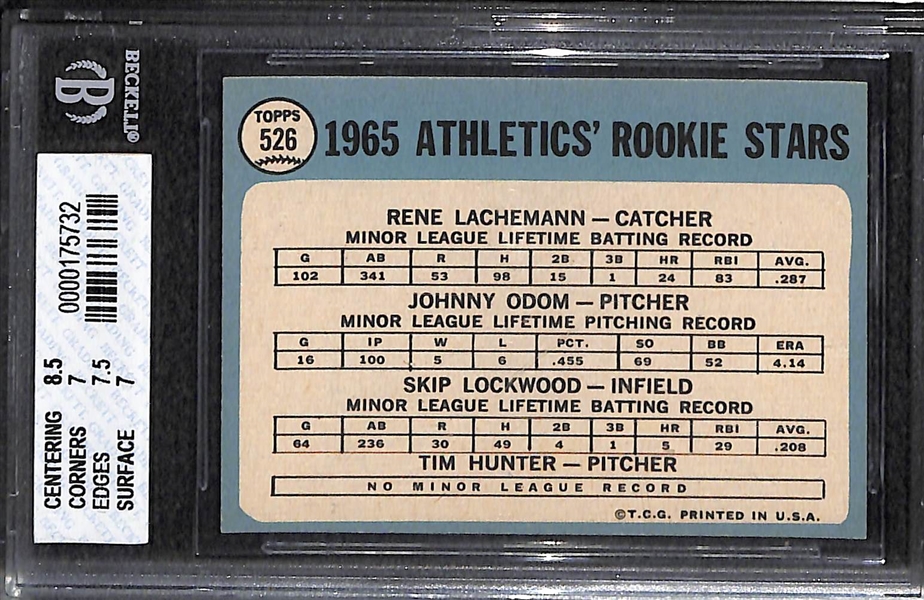 1965 Topps #526 Jim Catfish Hunter Rookie Graded BVG 7 (NM)