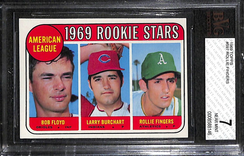 1969 Topps #597 Rollie Fingers Rookie Graded BVG 7 (NM)