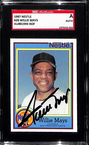 Willie Mays Autographed 1987 Nestle Card (SGC Authenticated)