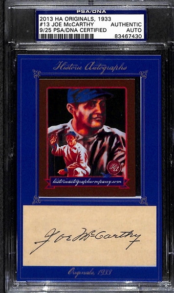2013 Historic Autographs Joe McCarthy Signed Cut and Card (PSA/DNA Authenticated/Slabbed)
