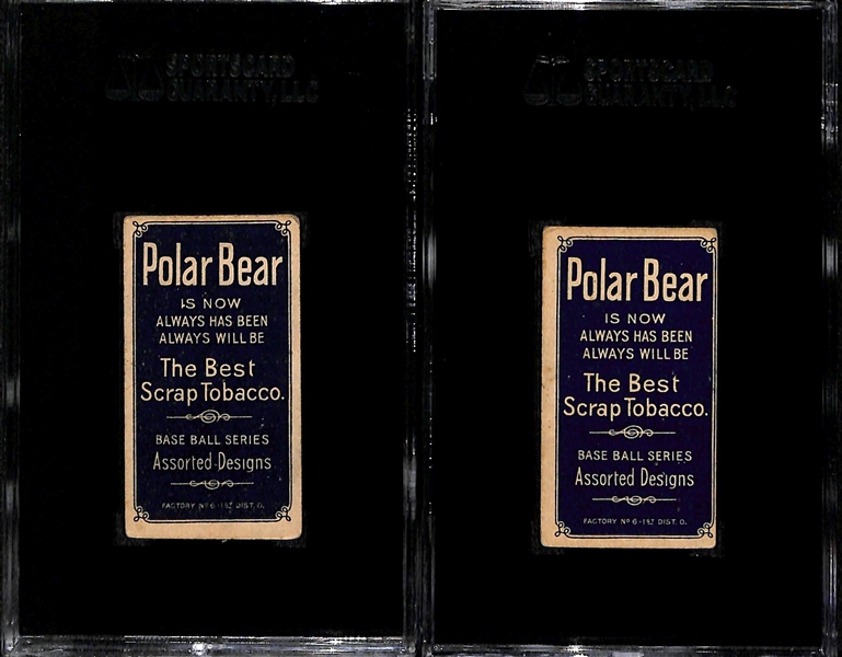 Lot of (2) SGC Graded 1909-11 T206 Chicago Cubs (NL) Polar Bear Cards - Pfeister (Throwing) SGC 3, Kroh SGC 3