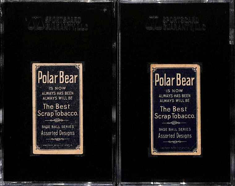 Lot of (2) SGC Graded 1909-11 T206 Washington Senators Polar Bear Cards - Conroy (w/ Bat) SGC 2, Schafer (Washington) SGC 3