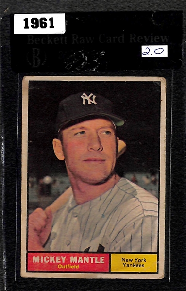 1961 Topps Mickey Mantle (#300) Graded BGS Raw 2.0
