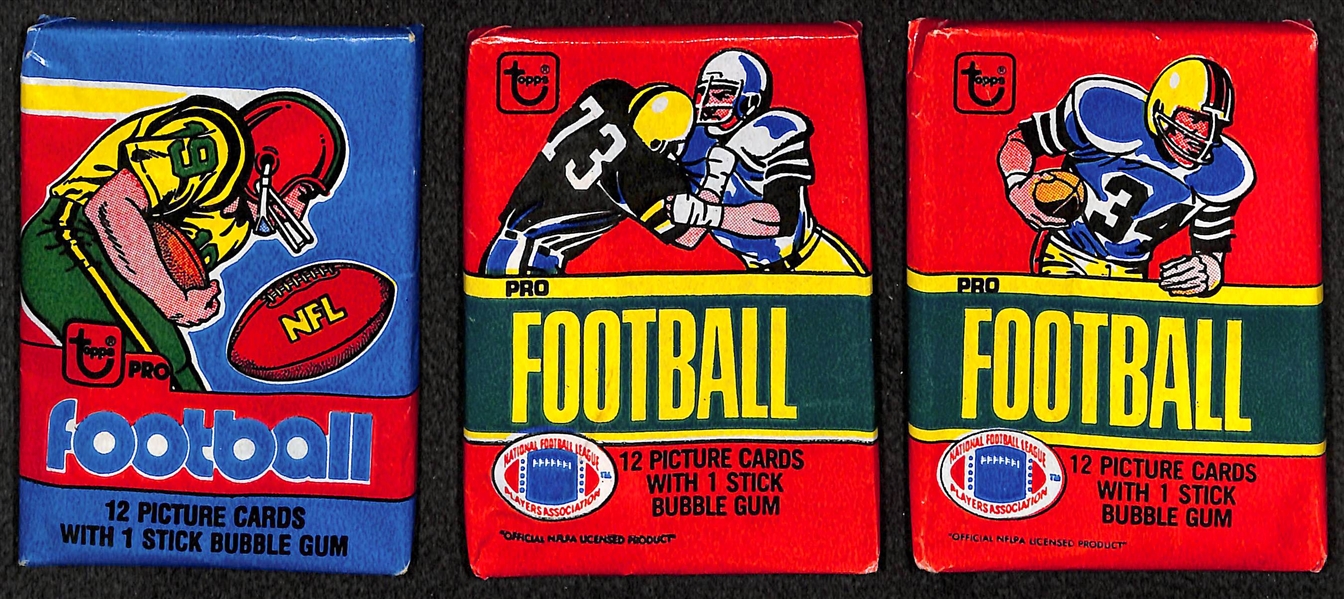 3 Sealed Vintage Topps Football Packs - 1979 & 1980 (2)