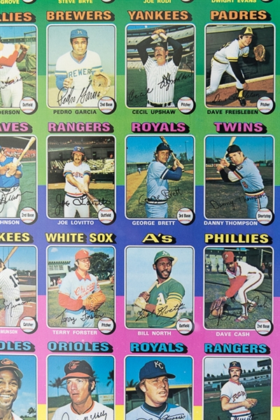 1975 Topps Baseball Uncut Sheet w. George Brett & Robin Yount Rookie Cards
