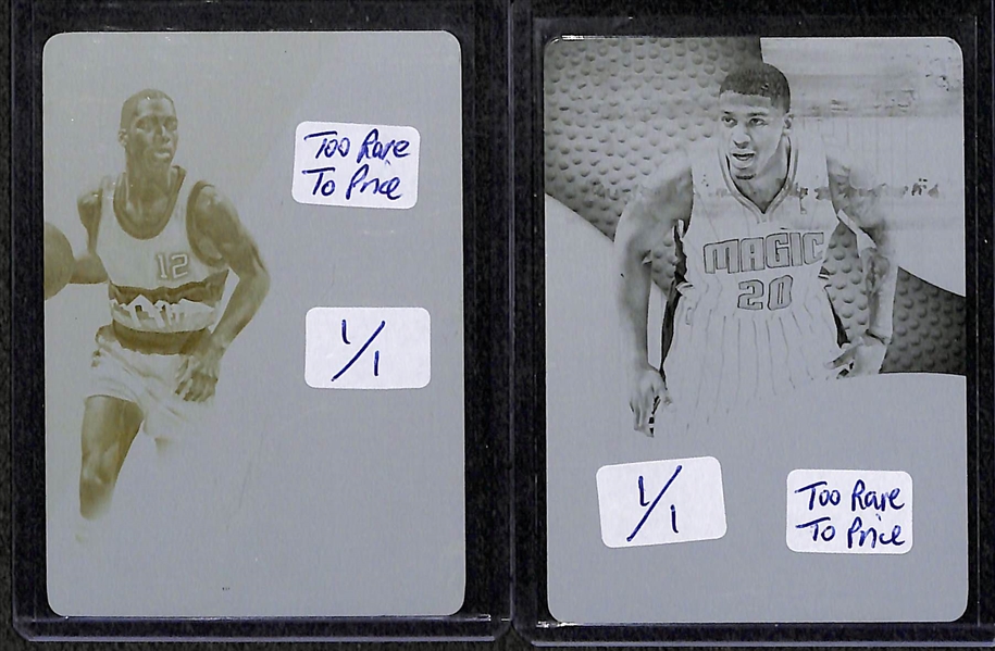 Lot of (9) Basketball Card Printing Plates inc. (2) Kobe Bryant Cards