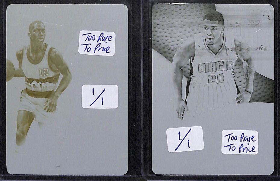 Lot of (9) Basketball Card Printing Plates inc. (2) Kobe Bryant Cards