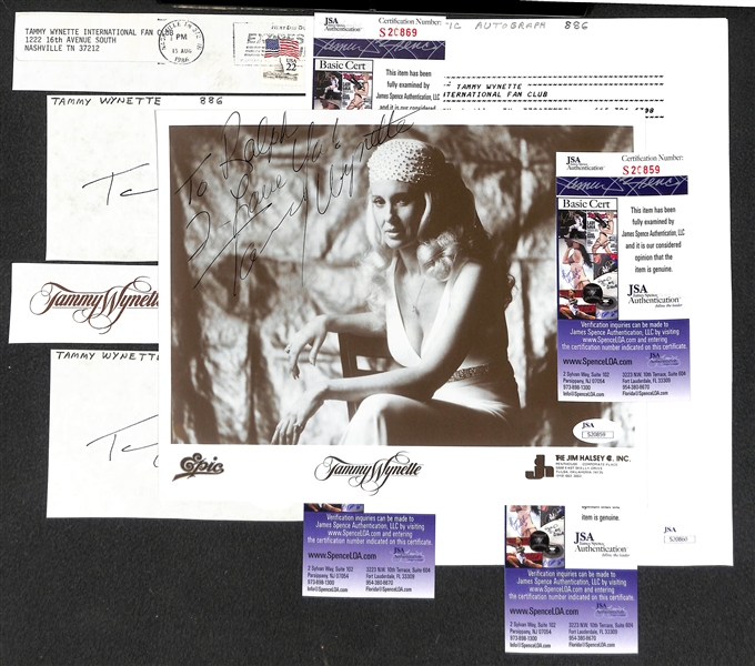 Lot of 4 Signed Pieces by Country Singer Tammy Wynette - JSA