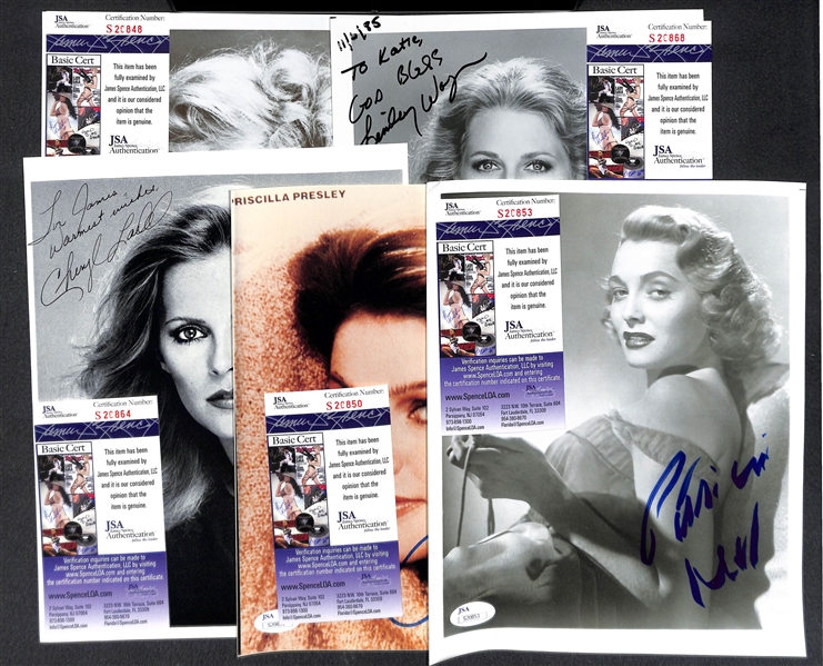 Lot of 5 - Female Actress 8 x 10 Autographed Photos w. Barbara Eden - All JSA