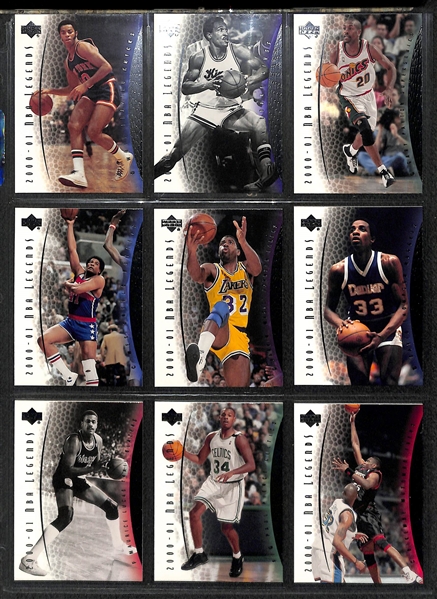 5 Complete Upper Deck Basketball Base Sets 2000-01 though 2005-06 - Various UD Product Lines (each set includes 90 cards)