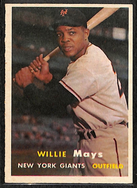 1957 Topps Willie Mays Card #10 BVG Auth