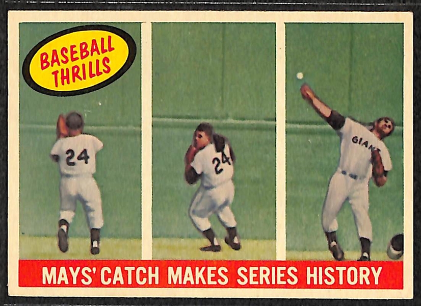 1959 Topps Willie Mays Baseball Thrill Card #464 BVG 4.0