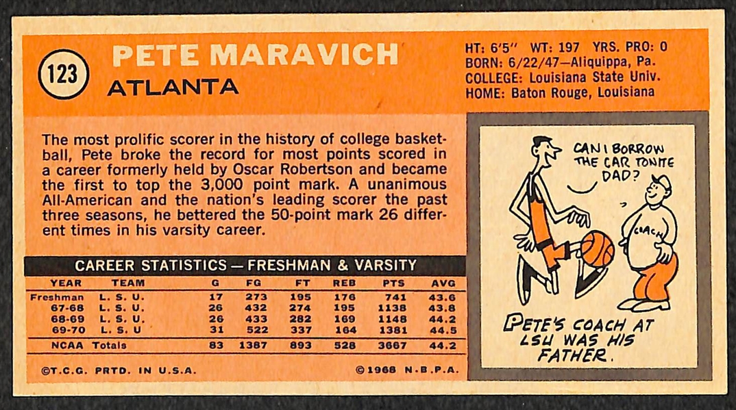 1970-71 Topps Basketball Pete Maravich Rookie Card #123 BVG 7.0