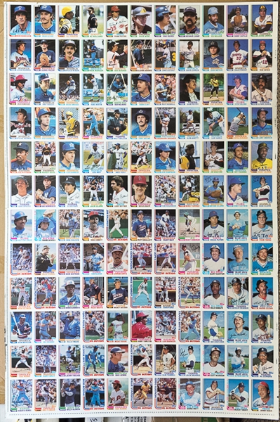 Lot of 3 1982 Topps Baseball Uncut Sheets w. Nolan Ryan