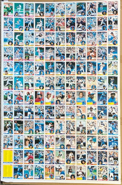 RARE Lot of 4 1983 Topps Baseball Uncut Sheets w. Nolan Ryan - Identical Sheets But (2) Cyan & (2) Full Processed