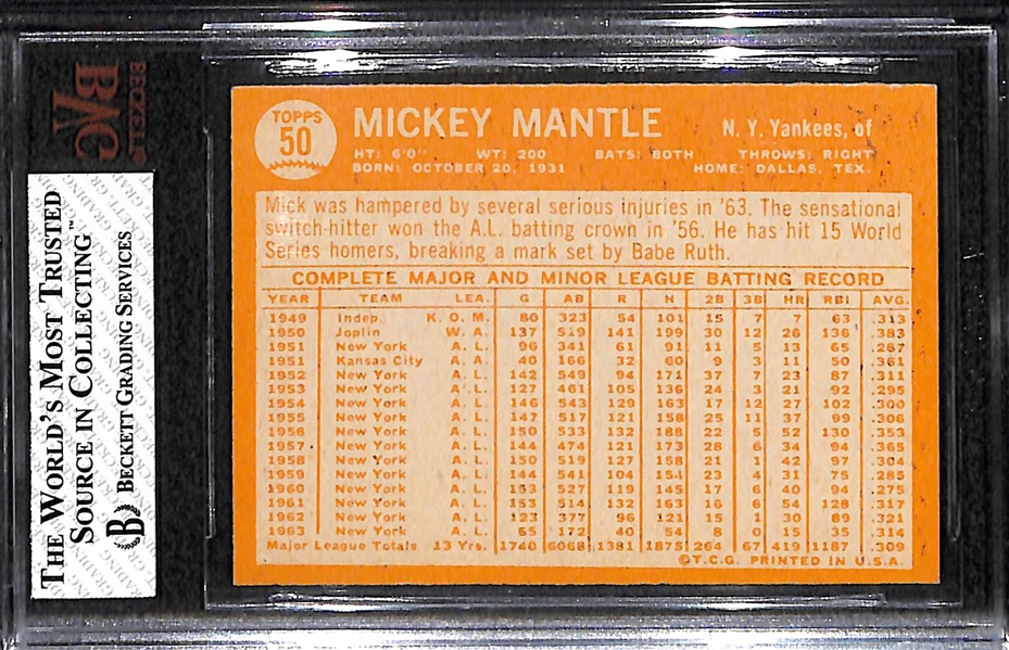 1964 Topps #50 Mickey Mantle Graded BVG 5.5 (EX+)