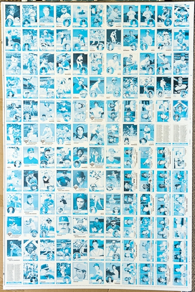 RARE Lot of 6 - 1983 Topps Baseball Uncut Sheets w. 2 Sheets w. Boggs Rookie Cards on Cyan and  B/W sheets (other 4 sheets inc. identical cards w. managers on b/w, cyan, magenta, yellow)