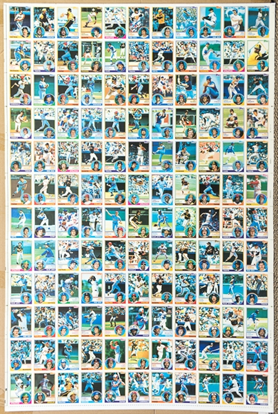 Lot of 2 - 1983 Topps Baseball Uncut Sheets w. Sandberg RC & Henderson