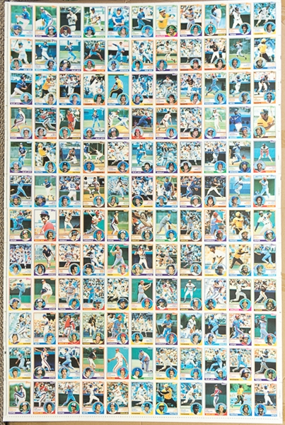 Lot of 2 - 1983 Topps Baseball Uncut Sheets w. Sandberg RC & Henderson