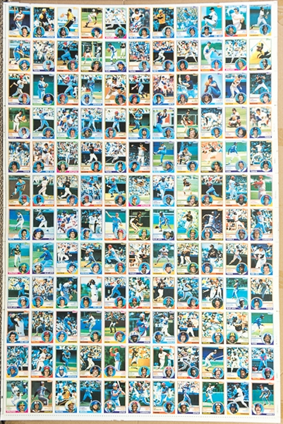 Lot of 2 - 1983 Topps Baseball Uncut Sheets w. Sandberg RC & Boggs RC