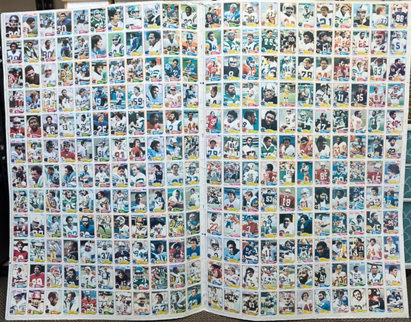 Lot of 2 - 1982 Topps Football Uncut Sheets - Master Set Sheets Makes a Complete Set of 528 Cards