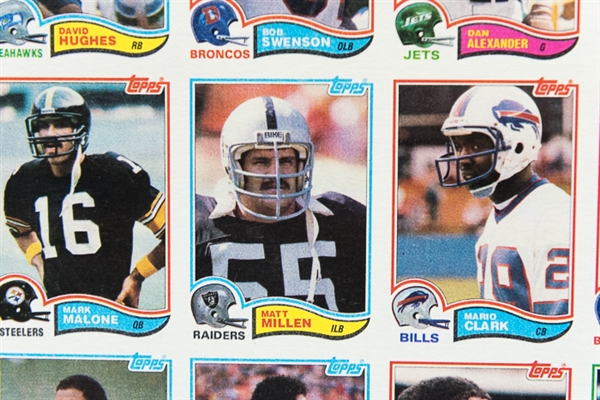 Lot of 2 - 1982 Topps Football Uncut Sheets - Master Set Sheets Makes a Complete Set of 528 Cards