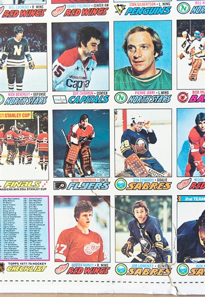 1977-78 Topps Hockey Uncut Sheet