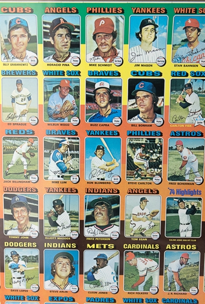1975 Topps Baseball Uncut Sheet w. Dave Winfield & Mike Schmidt