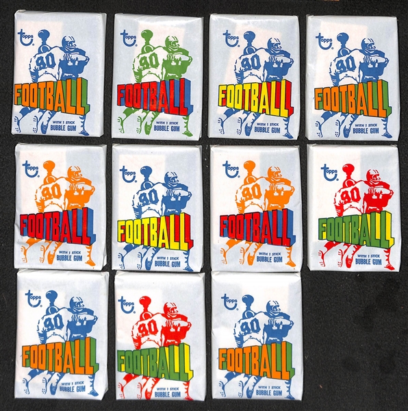 1972 Topps Football Series 2 Partially Sealed Wax Box - 11 Sealed Packs in Original Box