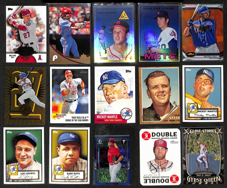 Lot of 300+ Baseball Cards - Mostly Stars & Rookies - w. Trout