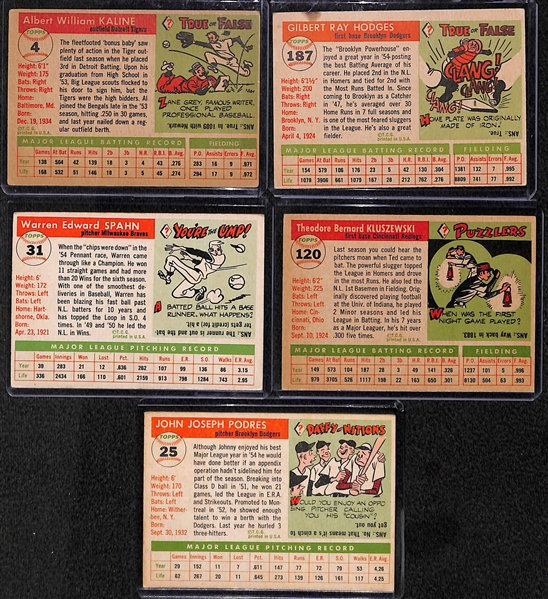 Lot of 80 - 1955 Topps Baseball Cards w. Al Kaline