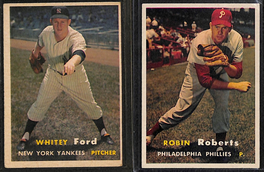 Lot of 150+ 1957 Topps Baseball Cards w. Whitey Ford