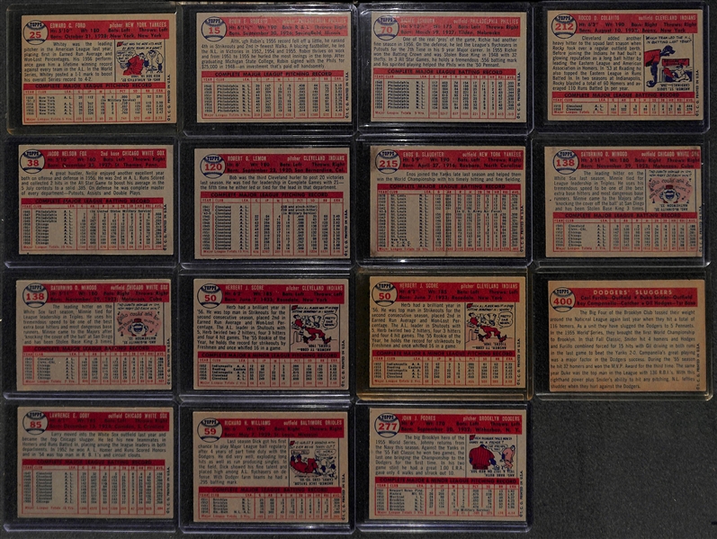Lot of 150+ 1957 Topps Baseball Cards w. Whitey Ford