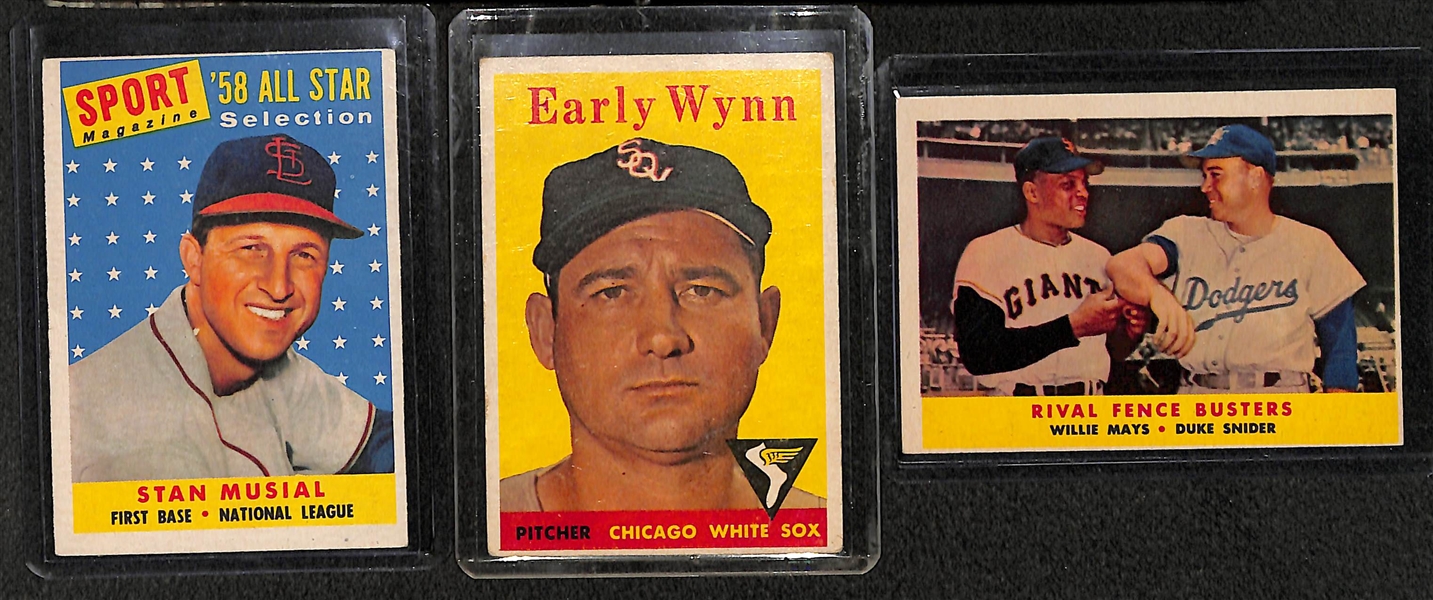 Lot of 150+ 1958 Topps Baseball Cards w. Bill Mazeroski