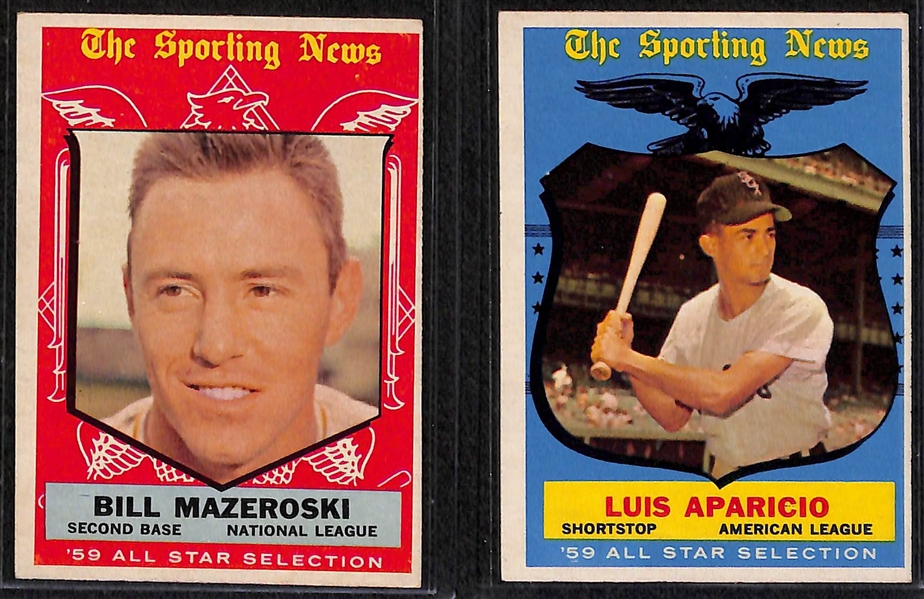 Lot of 350+ 1959 Topps Baseball Cards w. Al Kaline