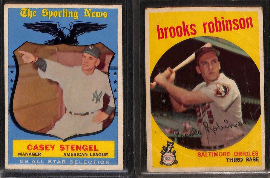 Lot of 350+ 1959 Topps Baseball Cards w. Al Kaline