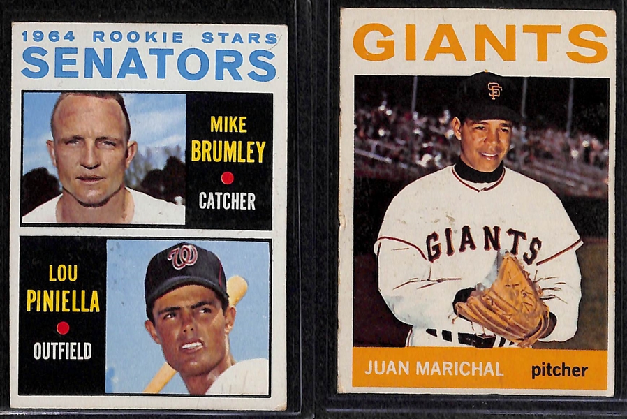 Lot of 80 - 1964 Topps Baseball Cards w. Lou Brock