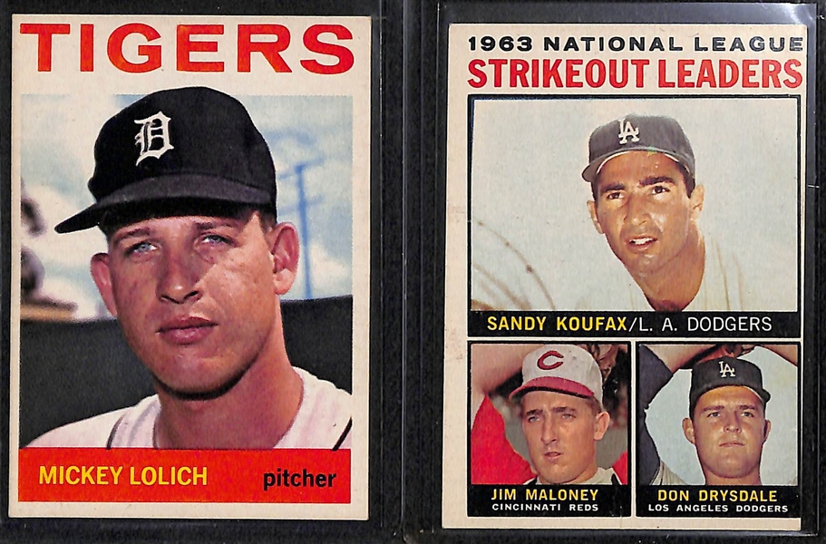 Lot of 80 - 1964 Topps Baseball Cards w. Lou Brock