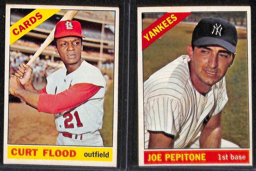 Lot of 18 - 1966 Topps Baseball Cards w. Mays & Clemente