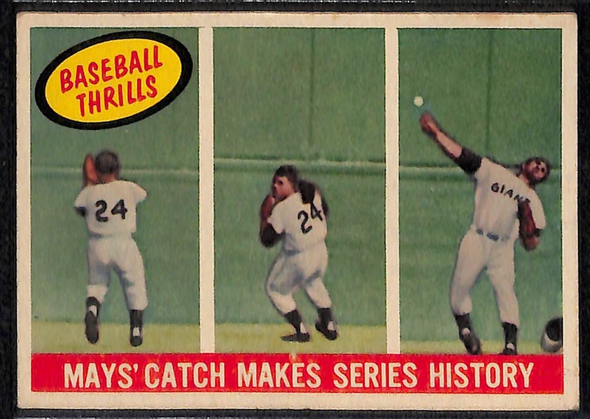 Lot of 4 - 1959 Topps Baseball Cards w. Willie Mays & Hank Aaron