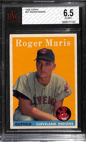 1958 Topps #47 Roger Maris Rookie Graded 6.5 (EX-MT+) 