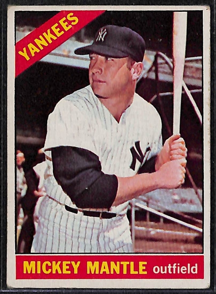 Lot of 2 - 1966 Topps Mickey Mantle Cards #50