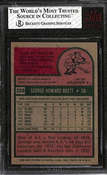 1975 Topps #228 George Brett Rookie Graded BVG 8 (NM-MT)