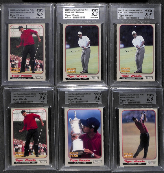 Lot of 130+ Tiger Woods Cards (including 36 Graded) w. Rookie Cards