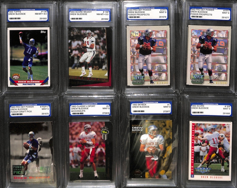 Lot of 400+ Drew Bledsoe Cards Including Many Rookies, Inserts, and Graded Cards