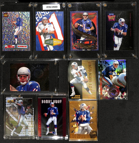 Lot of 400+ Drew Bledsoe Cards Including Many Rookies, Inserts, and Graded Cards