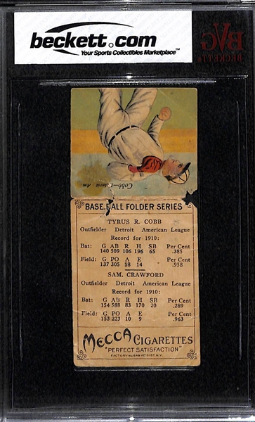 1911 Mecca Double Folder T201 - Ty Cobb and Crawford Graded BVG 1.0